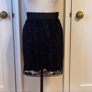 AQUA black lace skirt size L